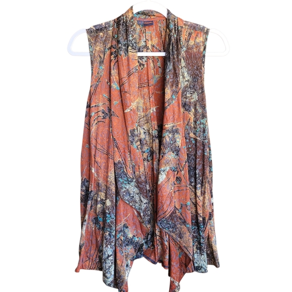 Tianello Sleeveless Vest Small Y2K Burnout fall - Picture 1 of 2